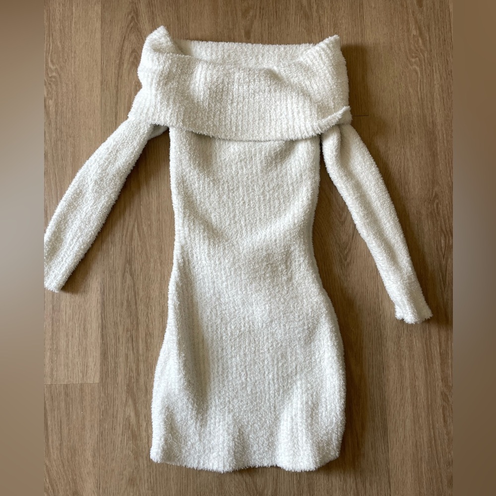 White fuzzy dress